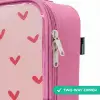 Hartjespatroon met roze kleuren Kinderkoffer - Roze klein -rits_EN