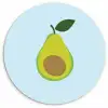 Avocado - Illustratie - Groene - Vrucht Wandcirkel kunststof plaat 5mm dik klein -3d