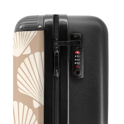 Patronen - Schelp patroon in licht beige NBS - Handbagage koffer - Kinderen Unisex middel -slot