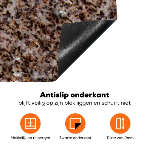 Graniet - Bruin - Structuur Inductie beschermer vinyl 3mm klein 276 -zzzzzzz-td-onderkant