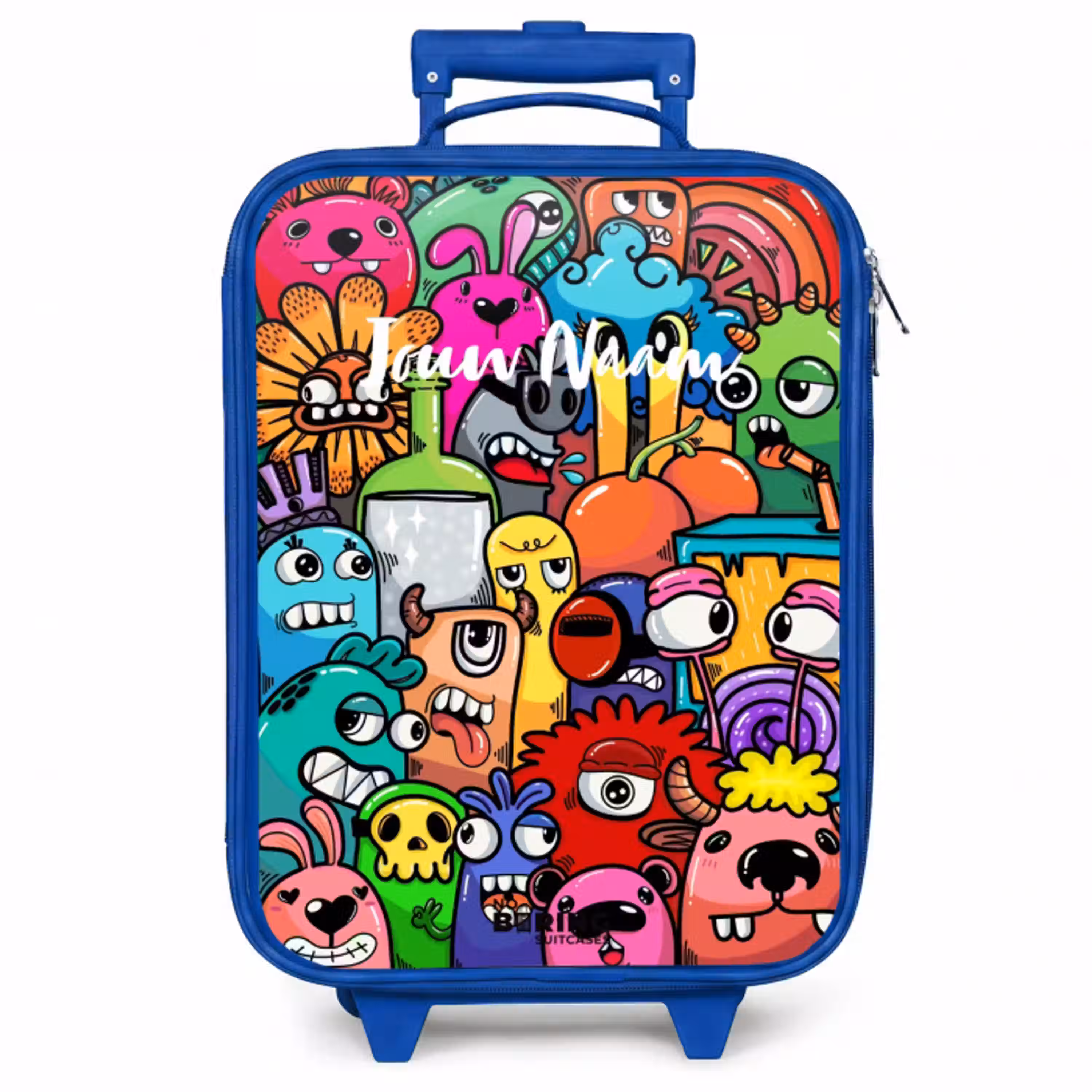 Knallende gekleurde monsters Kinderkoffer - Blauw klein -zzz_website3d