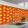 Oranje - Citroen - Geel - Blauw keuken achterwand 2 middel 871 -3d_schuin