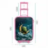 Groen monster op maansikkel Kinderkoffer - Roze klein -productfoto_formaten