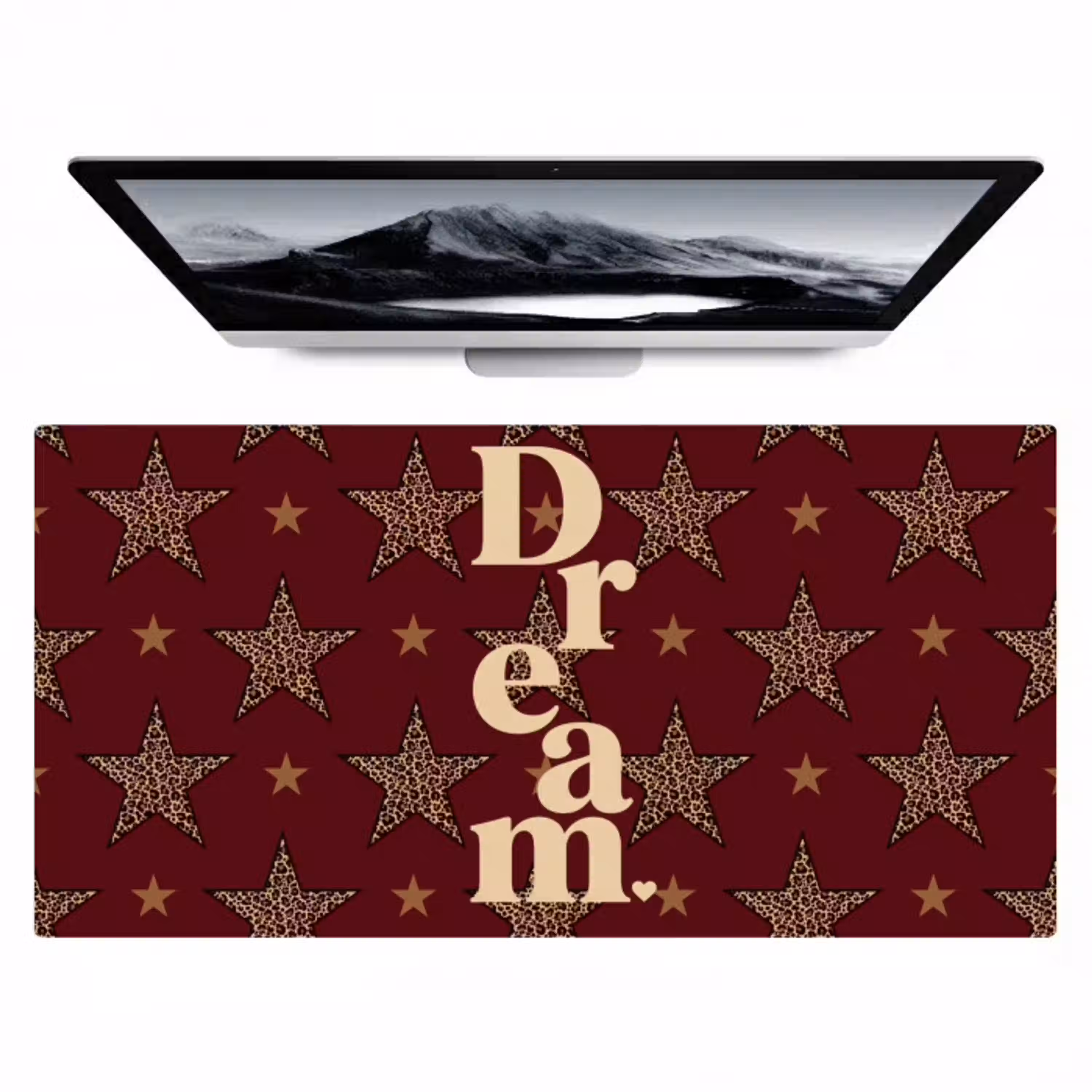 Sterren - Luipaardprint - Dream - Bordeaux Muismat XXL klein -zzz3d