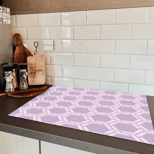 Patroon - Roze - Paars Inductie beschermer vinyl 3mm klein 276 -sfeer3