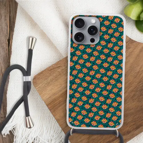 Groen - Disco - Patroon Hoesje iPhone 16 Pro Max met koord klein 804 -sfeer4