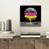Maan - Geel - Roze - Zwart aluminium wit klein -sfeer1