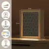 Zeshoek - Zwart - Goud - Bloem Light Box met kabel (Tafellamp) klein 925 -USP_NL