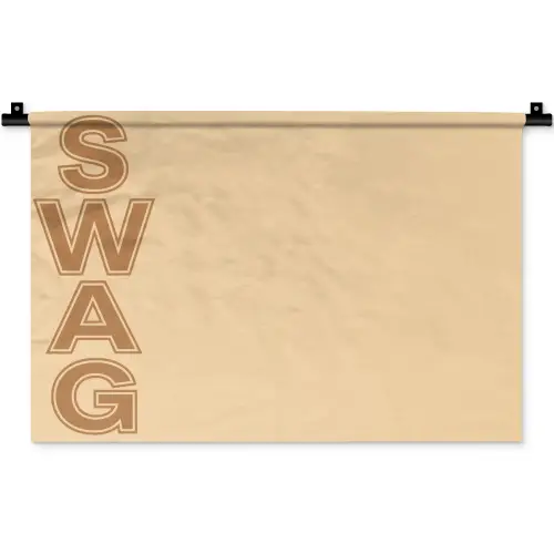 Swag - Bruin - Beige Wandkleed katoen klein -zz3d