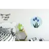 Tulpen - Blauw - Bladeren Wandcirkel aluminium klein -kinderkamer