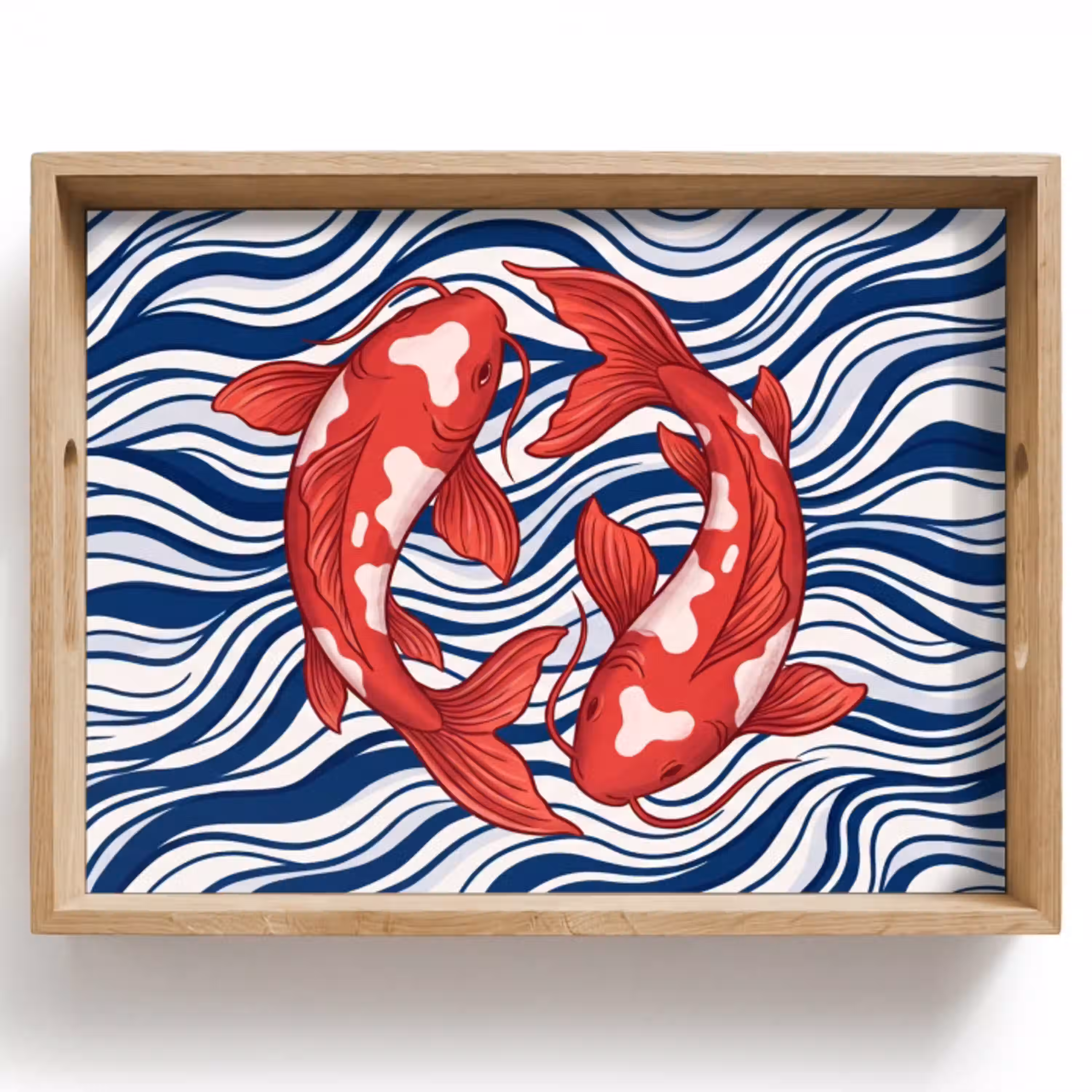 Vis - Water - Natuur - Illustratie - Rood Dienblad Rechthoek middel -z3d_shopping