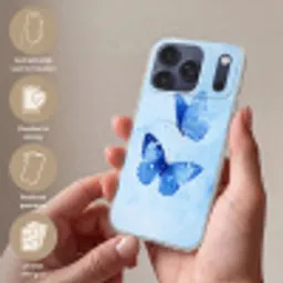Vlinders - Sierlijk - Blauw Telefoonhoesje iPhone 17 Pro Max klein -sfeer3_NL