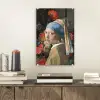 Meisje met de parel - Johannes Vermeer - Bloemen plexiglas 5mm klein -sfeer1