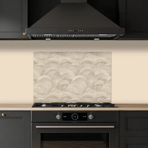 Bogen - Patroon - Beige keuken achterwand spatscherm klein 900 -sfeer1