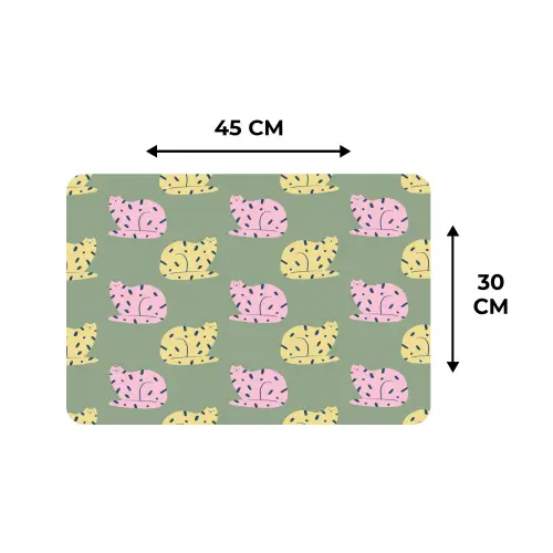 Pastel - Katten - Vlekjes - Groen Placemat vinyl groot 368 -specs