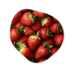 Aardbei - Fruit - Rood Wandcirkel Organisch Forex 3mm klein -3d