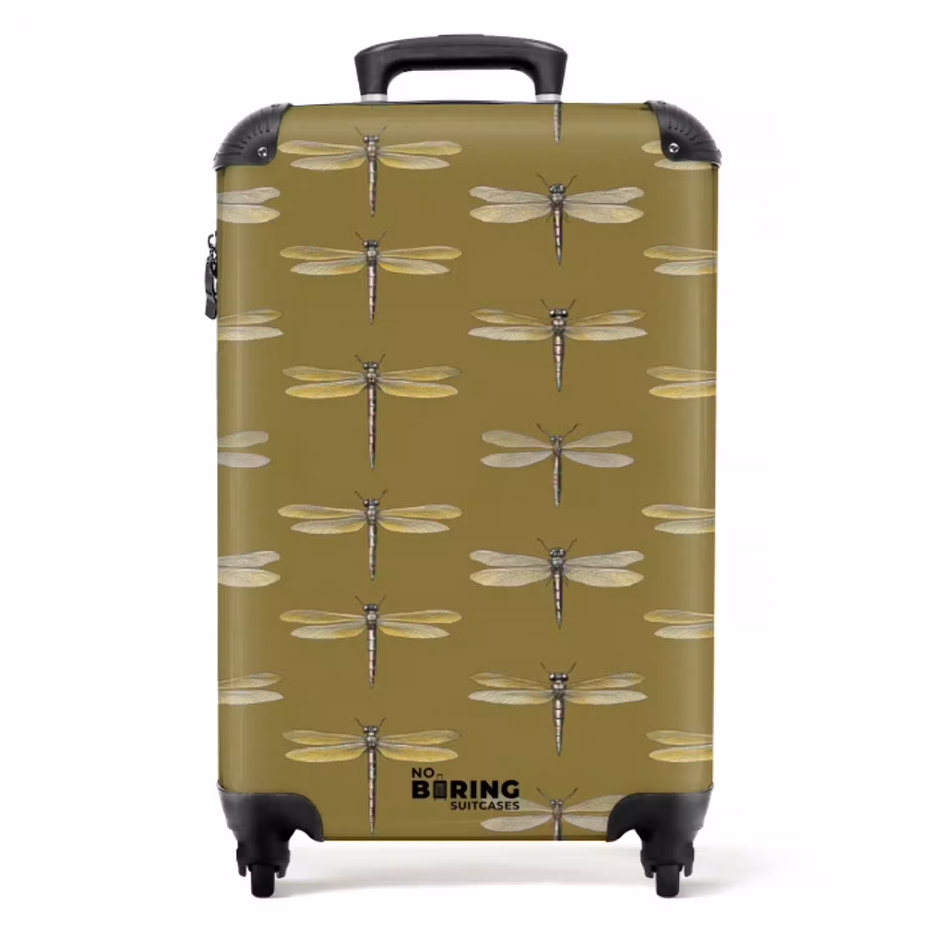 Libellen - Patroon - Groen NBS - Handbagage koffer - Volwassenen Unisex middel -productfoto_recht