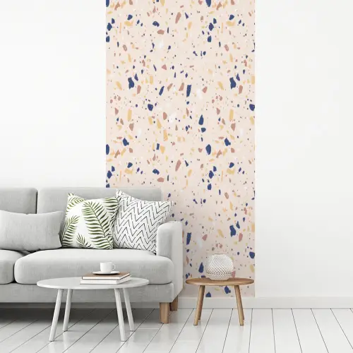 Terrazzo -  Patroon - Kleurrijk - Indigo fotobehang vinyl groot 64 -woonkamer
