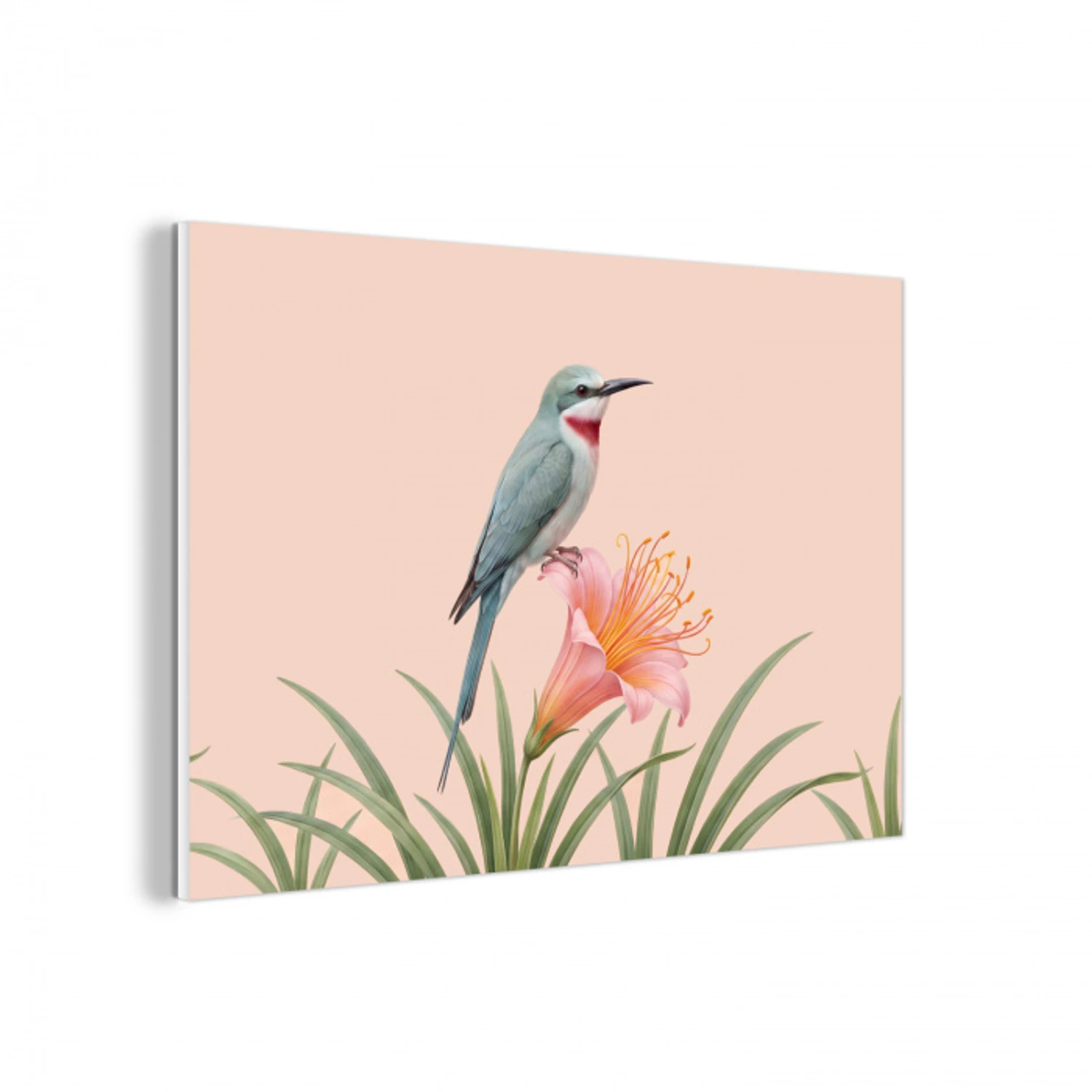 Vogel - Bloem - Natuur - Roze forex 5mm xxl -3d