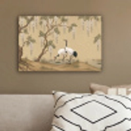 Kraanvogels - Water - Beige canvas 2cm klein -sfeer3