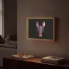Kreeft - Paars - Roze - Zwart - Stippen - Lila Light Box met batterij (Wandlamp) middel -sfeer1