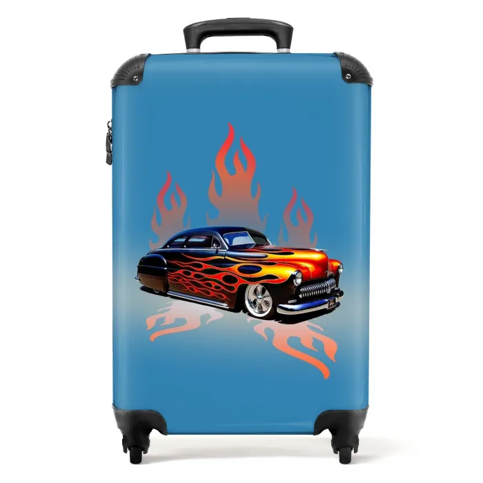 Hotrod flames Koffer - NBS - Handbagage middel -productfoto_recht