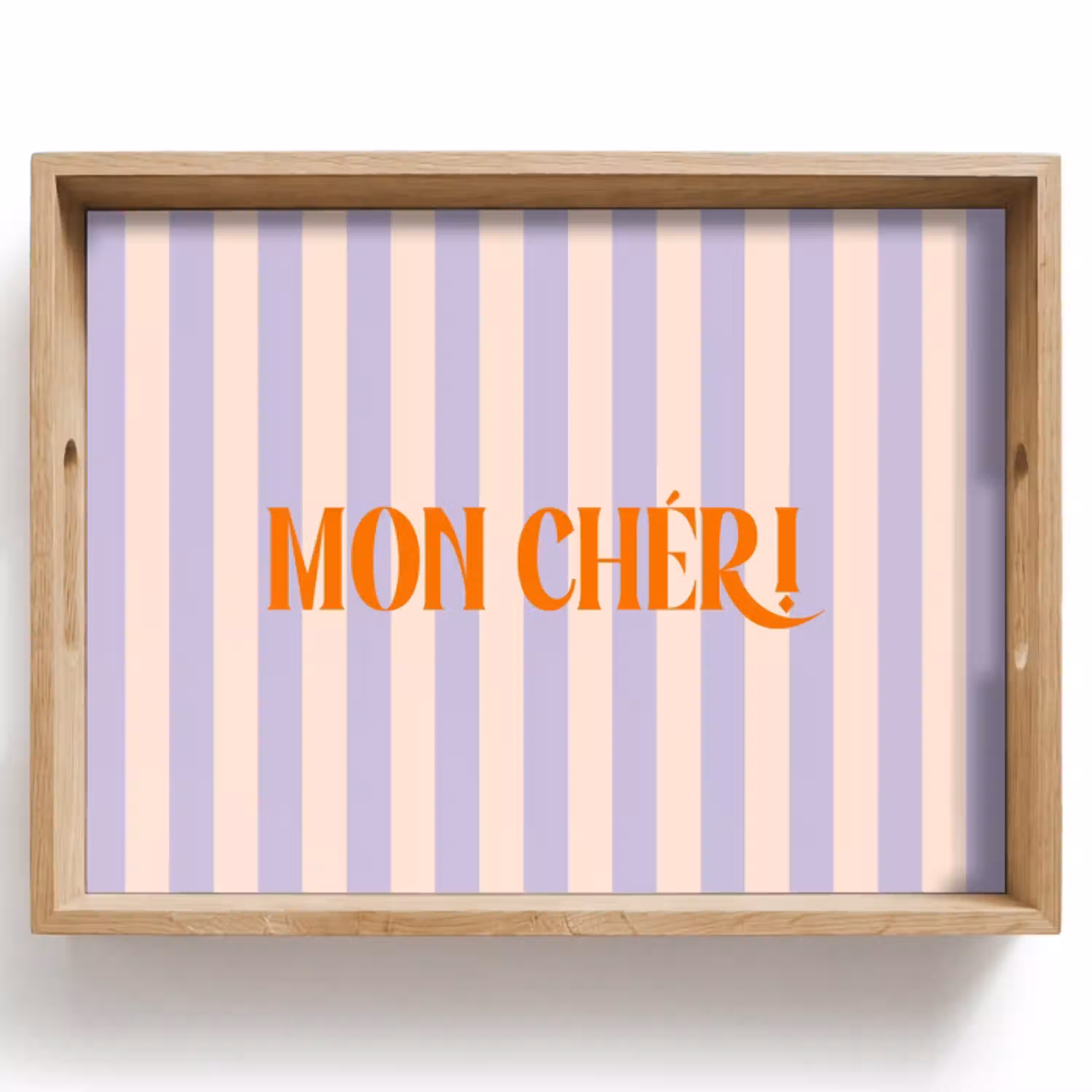 Lila - Oranje - Strepen - Mon Chéri Dienblad Rechthoek middel -z3d_shopping