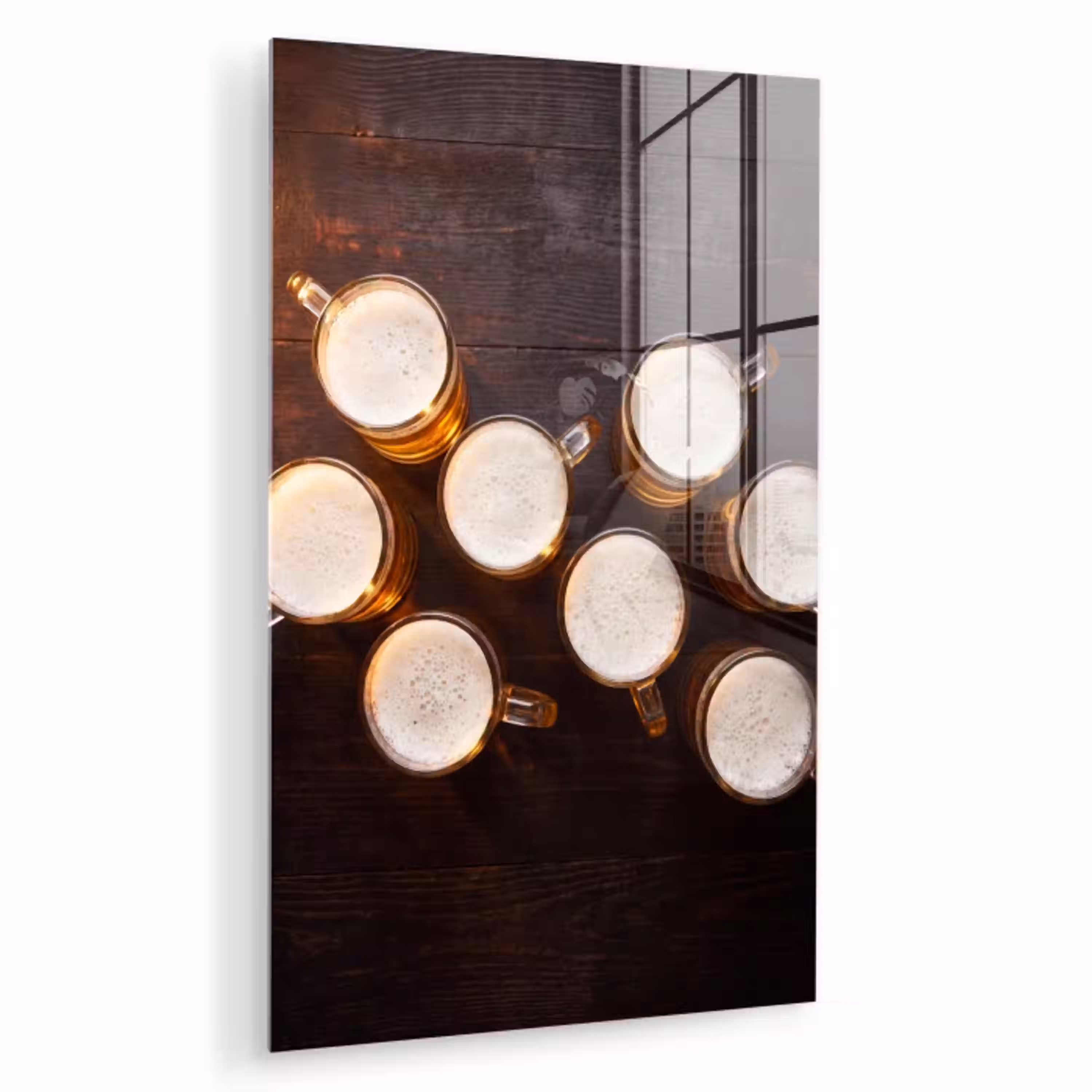 Bier - Glazen - Schuim - Hout - Drank plexiglas 5mm klein -zzzproduct_nieuw