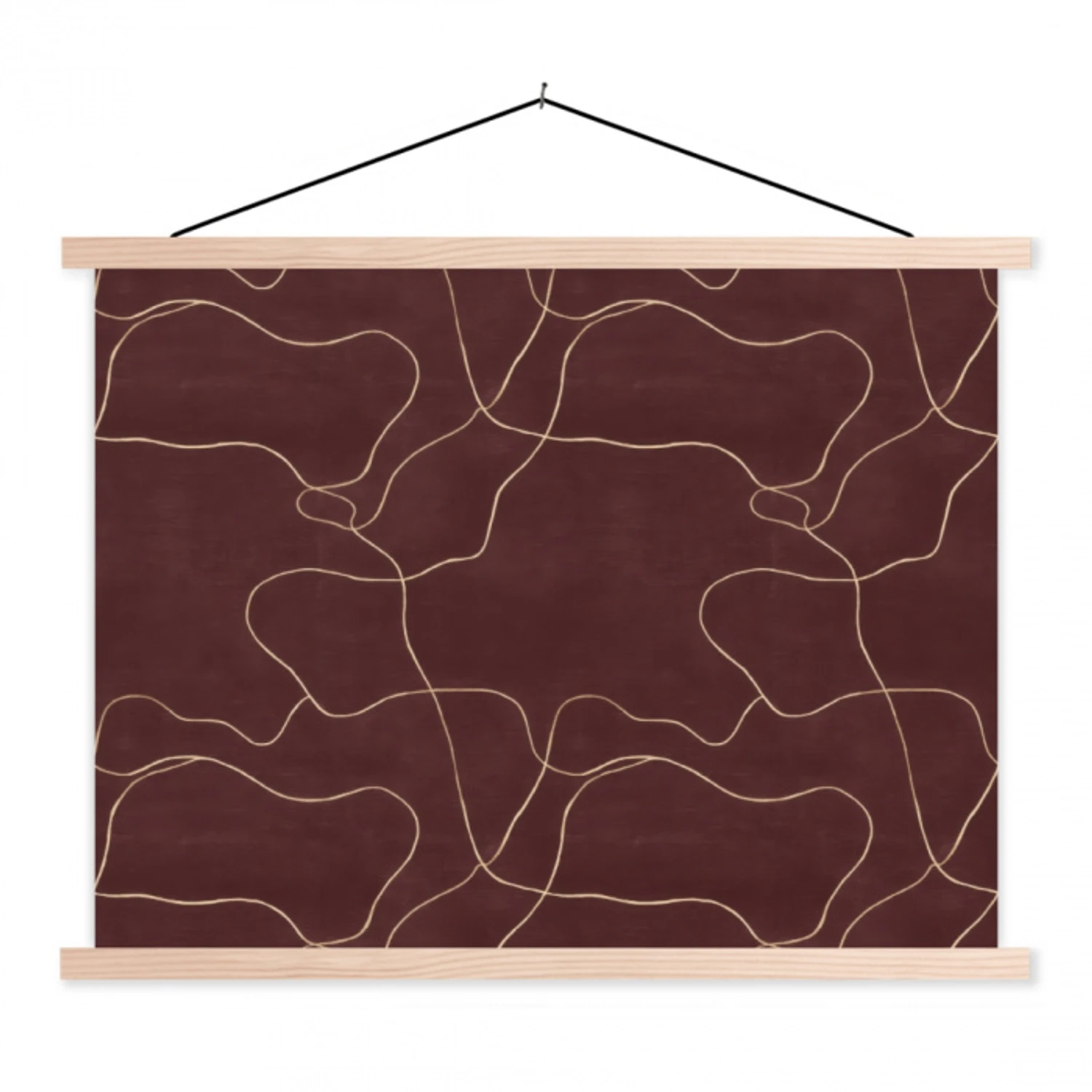 Abstract - Modern - Bruin textielposter latten blank klein 122 -3d
