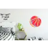 Grapefruit - Geschilderd - Roze - Strepen Wandcirkel aluminium klein -kinderkamer