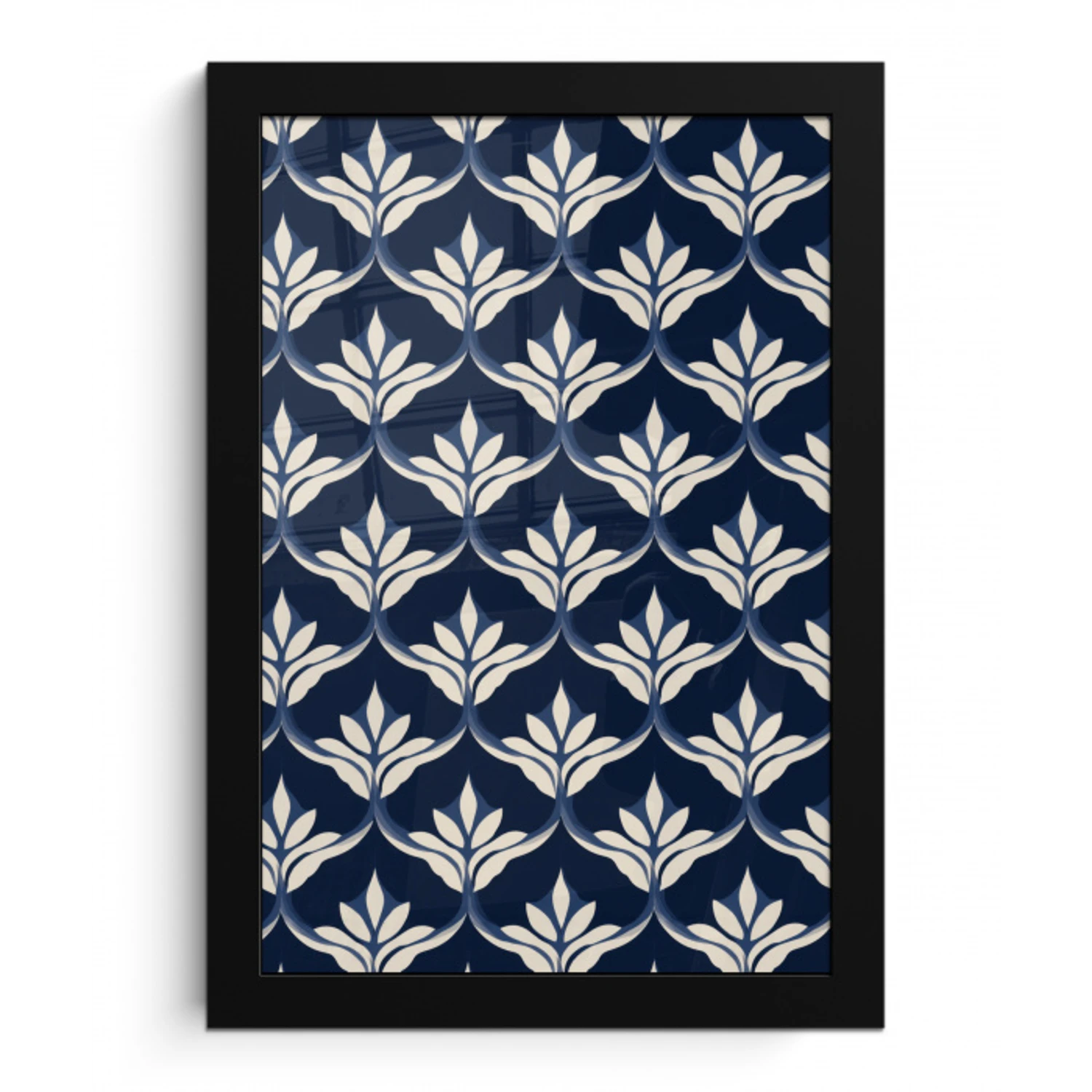 Modern - Ontwerp - Blauw fotolijst zwart zonder passe partout klein 224 -3d