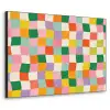 Vierkanten - Kleurrijk - Golvend Textielframe zwart klein -3d