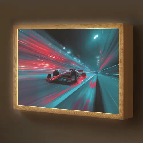 Raceauto - Rood - Snelheid Light Box met batterij (Wandlamp kind) middel -z3d_website