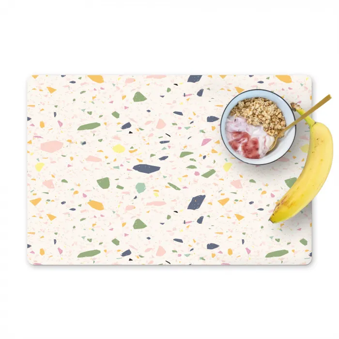 Terrazzo - Patroon - Kleurrijk  - Festival Placemat vinyl groot 368 -zzzproduct_Kitchenyeah-website