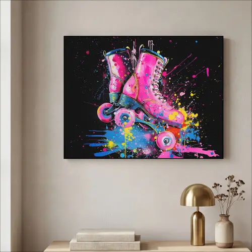 Graffiti - Sport - Rolschaatsen - Skating Textielframe - compleet frame klein -sfeer2