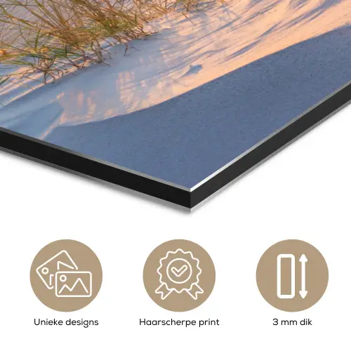 Strand - Zon - Duin - Gras - Zand - Horizon aluminium wit klein -closeup_NL