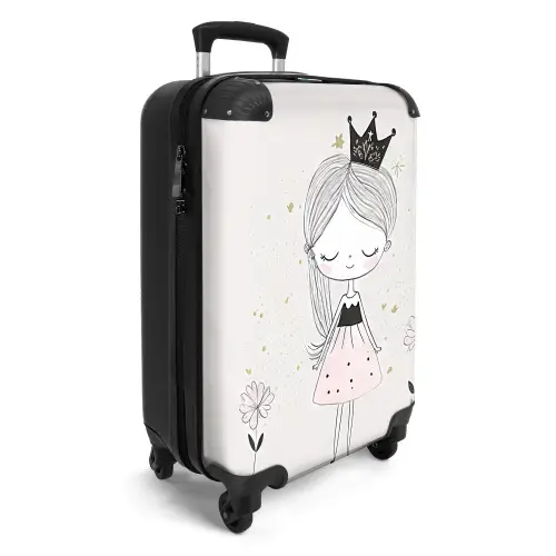 Prinses met zwart jurkje NBS - Handbagage koffer - Unisex middel -productfoto_3d