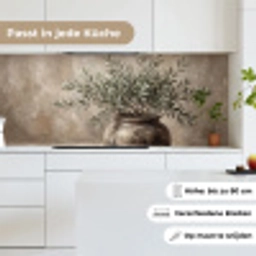 Olijfplant - Aardenpot - Abstract - Beige keuken achterwand 2 middel -sfeer4_DE