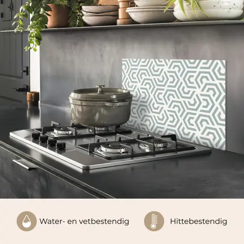 Design - Lijn - Patroon - Groen keuken achterwand spatscherm klein 900 -usp_NL