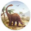 Dinosaurus - Landschap - Tropisch - Kinderen - Jongens Wandcirkel kunststof plaat 5mm dik klein -3d