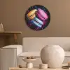 Macarons - Dessert - Graffiti - Kleurrijk - Roze - Blauw - Geel Akoestische PET Vilt - Rond klein -sfeer1