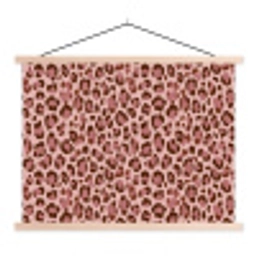 Luipaard - Patroon - Roze textielposter latten blank klein 122 -3d