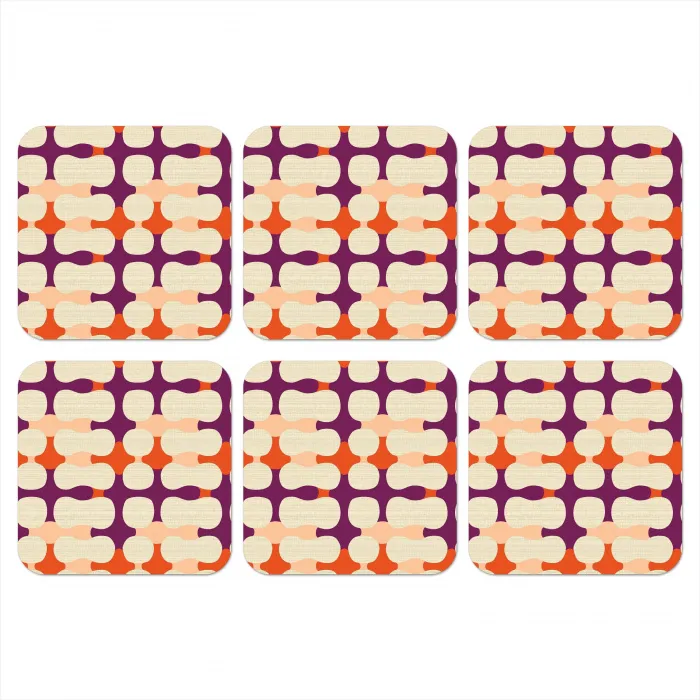 Modern - Patroon - Kleurrijk onderzetter kurk middel 366 -3d