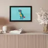 Dinosaurus - Blauw - Zonnebril fotolijst zwart zonder passe partout klein -sfeer5