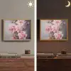 Rozen - Bloemen - Roze - Kunst - Watercolor Light Box met batterij (Wandlamp) middel -sfeer3