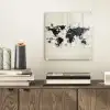 Wereldkaart - Zwart - Inkt plexiglas 5mm klein -sfeer1