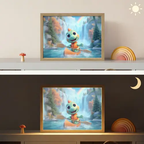 Dino - Natuur - Waterval Light Box met batterij (Wandlamp kind) middel -sfeer3_kind