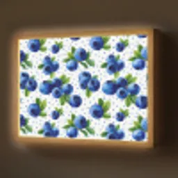 Bessen - Patroon - Blauw Light Box met batterij (Wandlamp) middel 907 -z3d_website