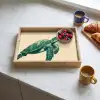Schildpad - Sierlijk - Groen - Schild Dienblad Rechthoek middel -sfeer2