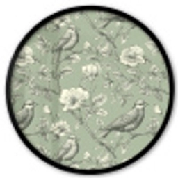 Klassiek - Botanisch - Groen Fotolijst rond zonder passe partout klein 856 -3d